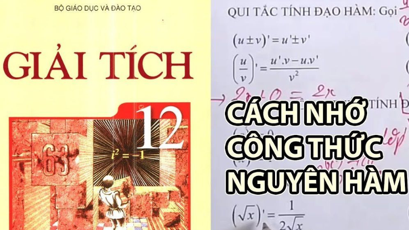 bảng công thức nguyên hàm