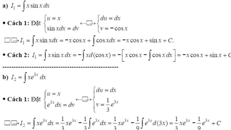 công thức nguyên hàm 12