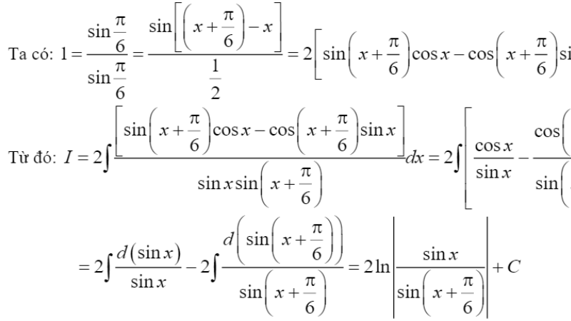 công thức nguyên hàm nâng cao