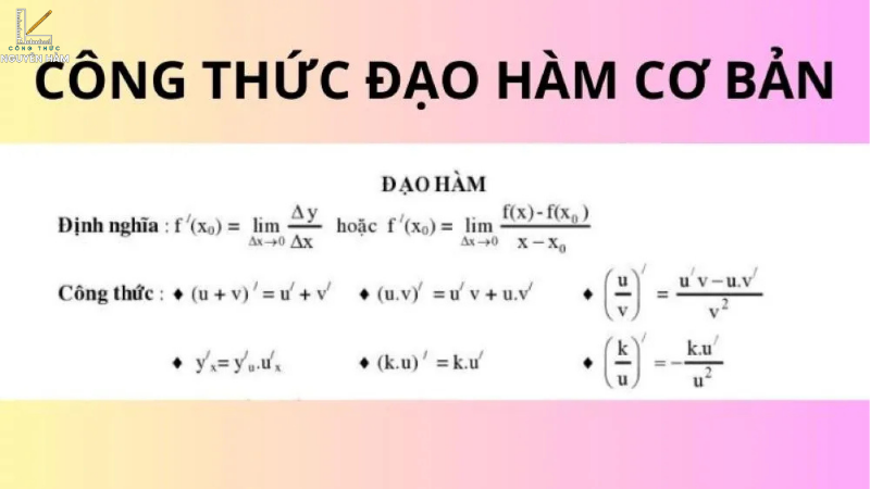 công thức nguyên hàm đạo hàm