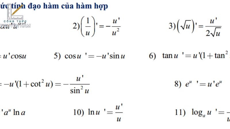 các công thức nguyên hàm