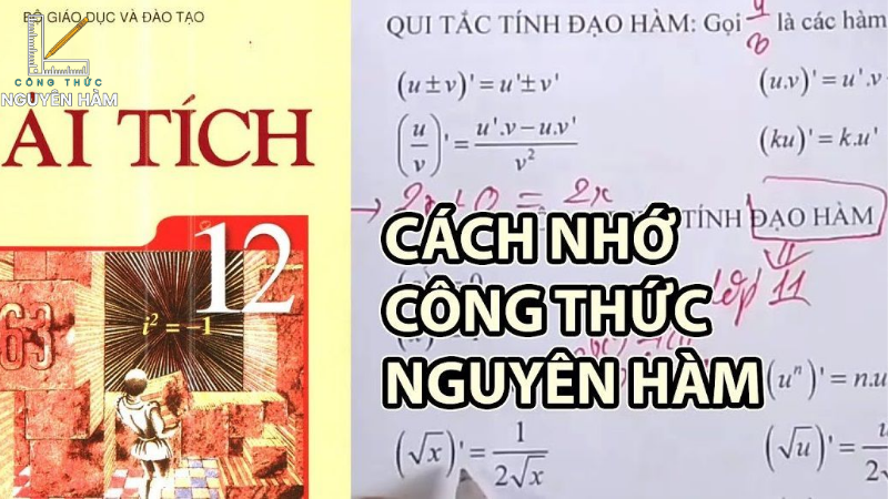 công thức nguyên hàm tích phân