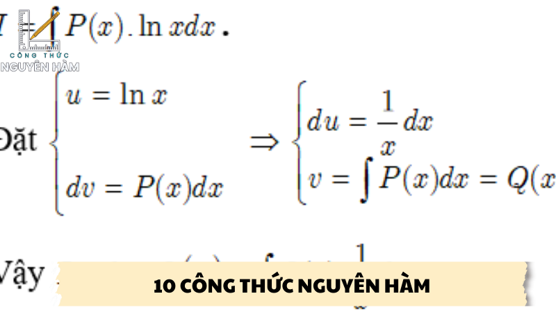 10 công thức nguyên hàm